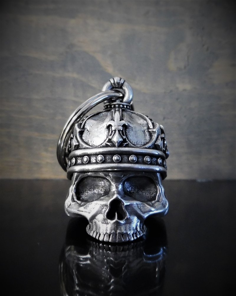 King Skull - Pewter - Motorcycle Gremlin Bell - Made In USA - SKU BB57-DS