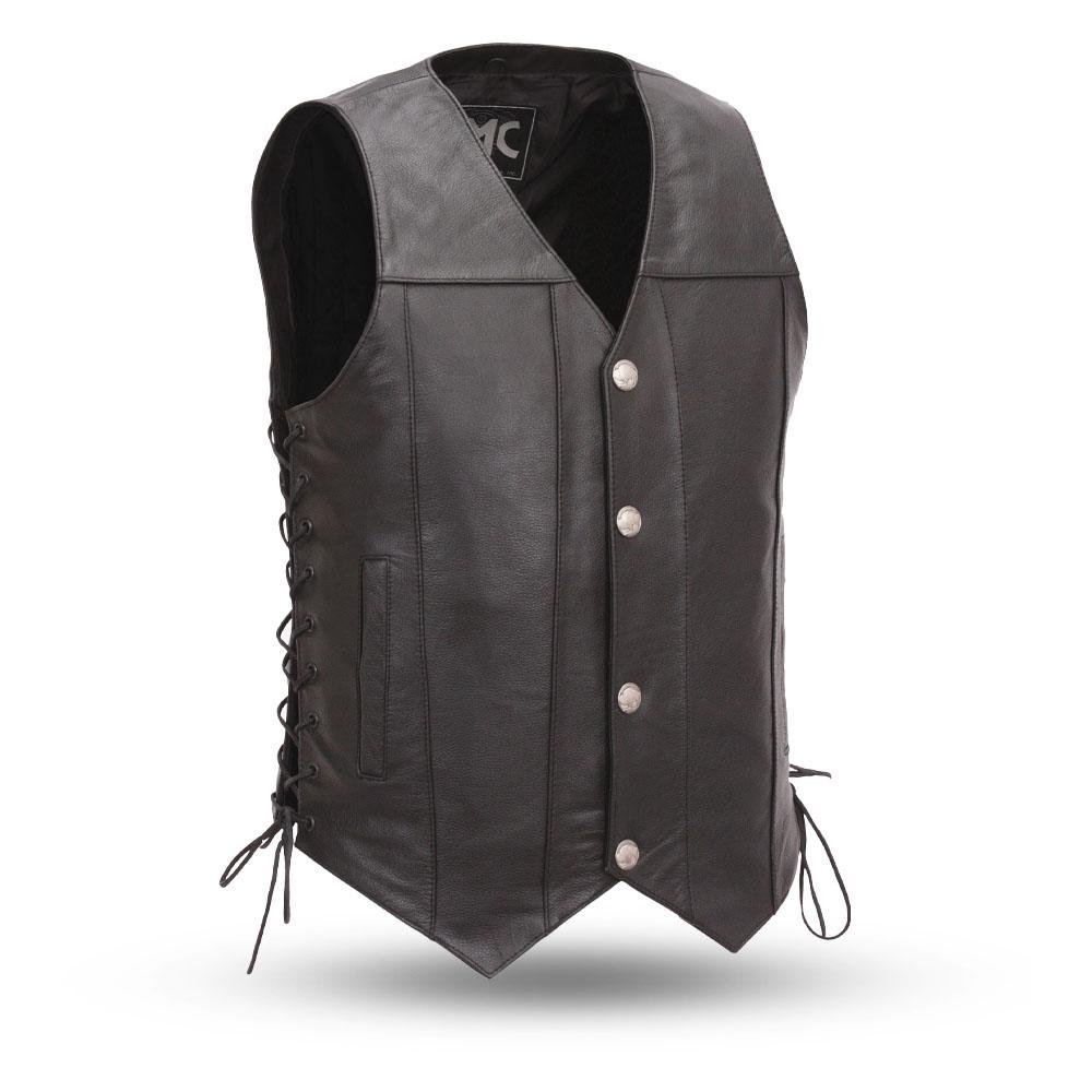 Leather Western Vest  - Men's - Up To 8XL - Concealed Carry - Gun Slinger - FMM612BSF-FM