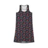 Motorcycles and Flames - Small Print - Red Orange on Black - Women's Racerback Dress (AOP)