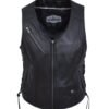 Leather Motorcycle Vest - Women's - Zipper Pockets - 6892-00-UN