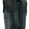 Leather Motorcycle Vest - Men's - Gun Pockets - Up To 12XL - Big and Tall - AM9192-DS