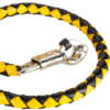 Get Back Whip in Black and Yellow Leather - With 8 Ball - 42 Inches - Motorcycle Accessories - GBW8-BALL8-DL