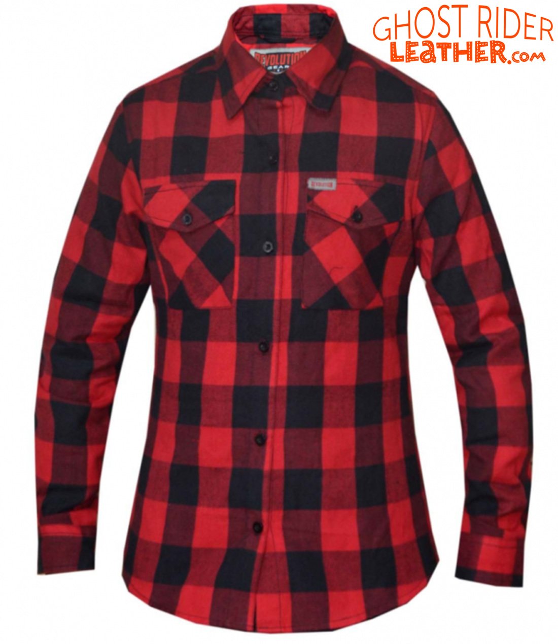 Flannel Motorcycle Shirt - Women's - Red and Black - Up To Size 5XL - TW255-01-UN