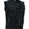 Denim and Leather Motorcycle Combo Vest - Men's - Upgraded Gun Pockets - Up To 10XL - DM900-DS