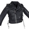 Leather Motorcycle Jacket - Kid's - Teen's - Side Laces - KD344-TEEN-DL