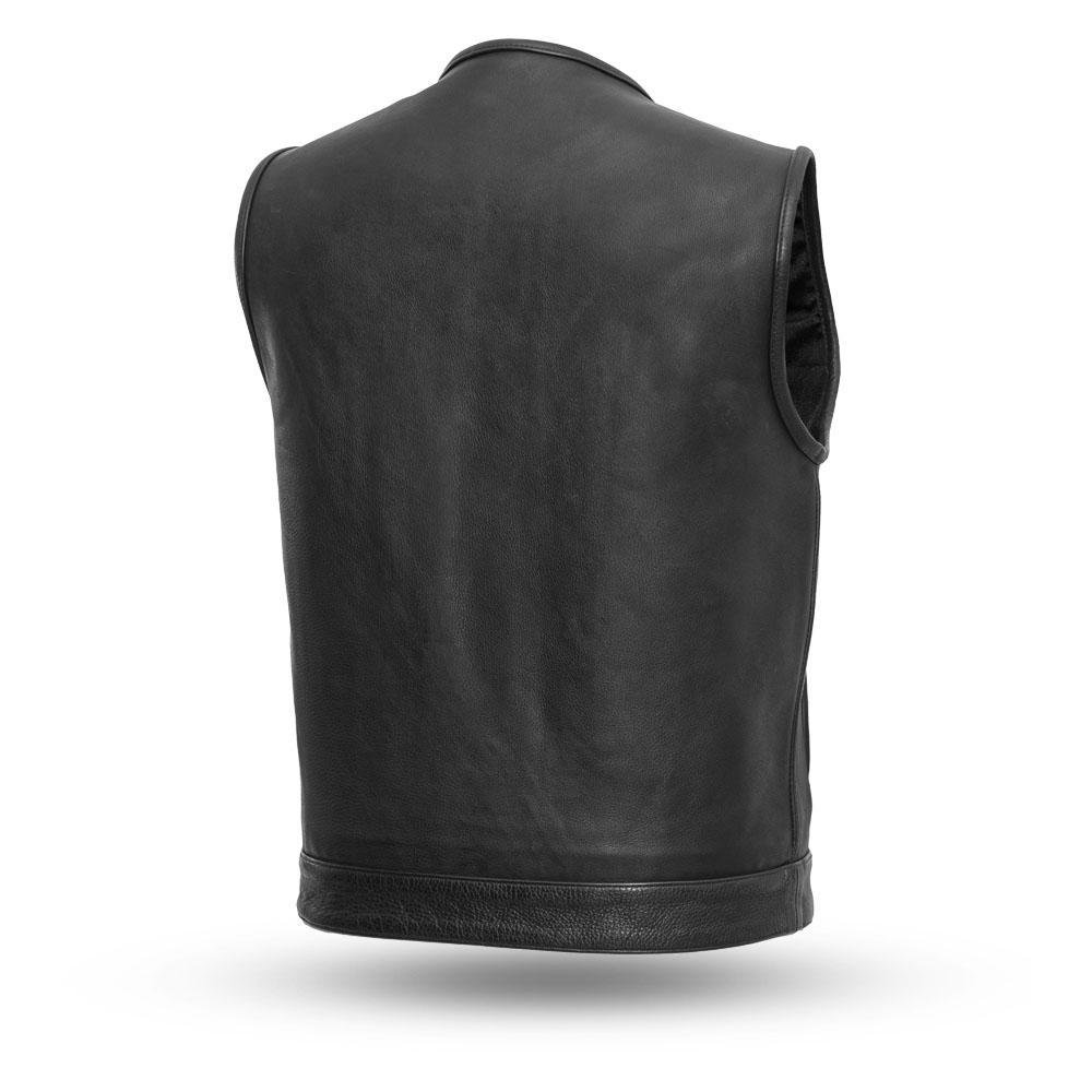 Leather Motorcycle Vest - Men's - Concealed Carry - Highside - FIM638CPM-FM