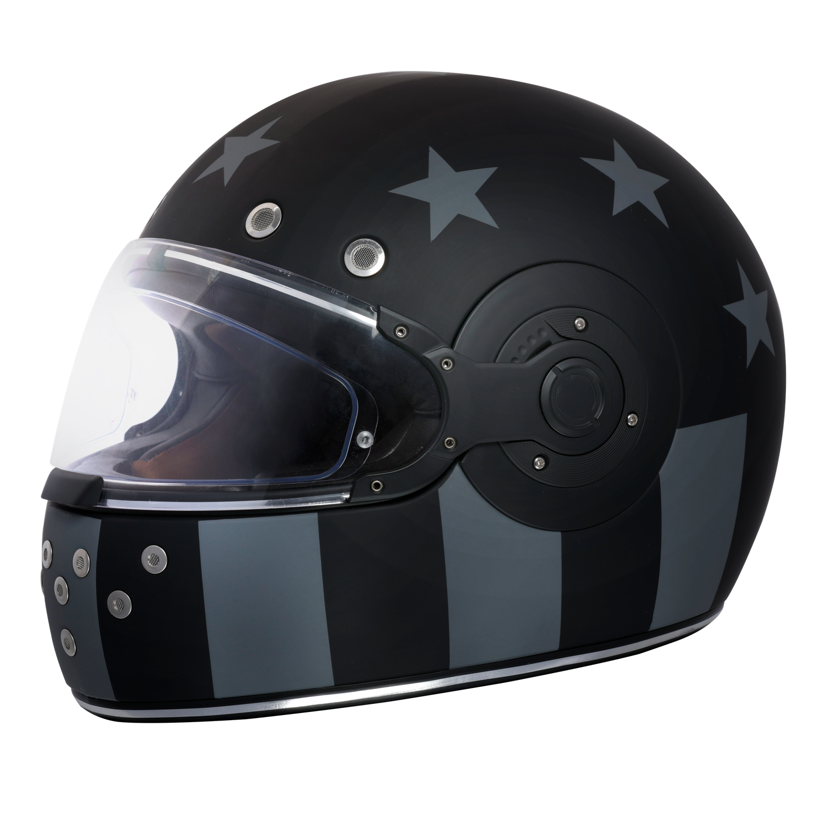 DOT Motorcycle Helmet - Retro Captain America - Stealth - Full Face - R6-CAS-DH