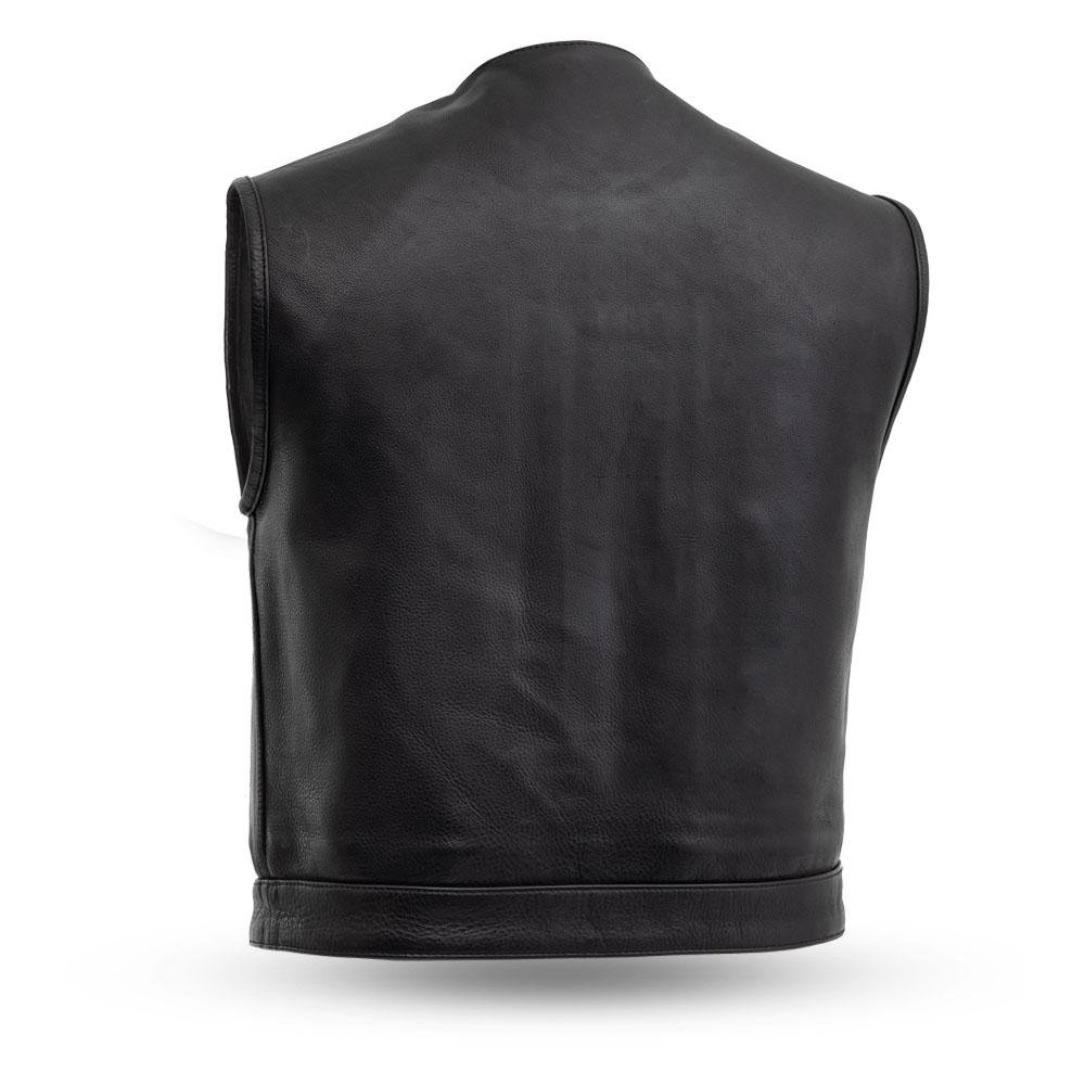 Leather Motorcycle Vest - Men's - Lowside - FIM659CPM-FM