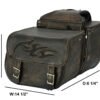 Saddlebags - Leather - Distressed Brown - Flame - Gun Holster - Motorcycle - SD-FLAME-12N-DL