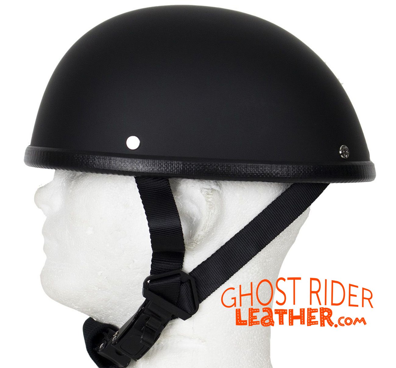 Novelty Motorcycle Helmet - Flat Black - Eagle Style - Shorty - H501-11-DL