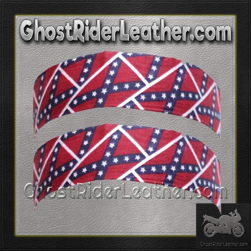 Set of Two Rebel Flag Biker Headbands - Confederate - AC9-REBEL-DL