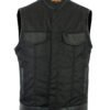 Canvas and Leather Motorcycle Vest - Men's - Gun Pockets - Up To 12XL - DS687-DS