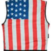 Leather Motorcycle Vest - Men's - USA Flag Liner - Gun Pockets - Up To 8XL - DS155-DS
