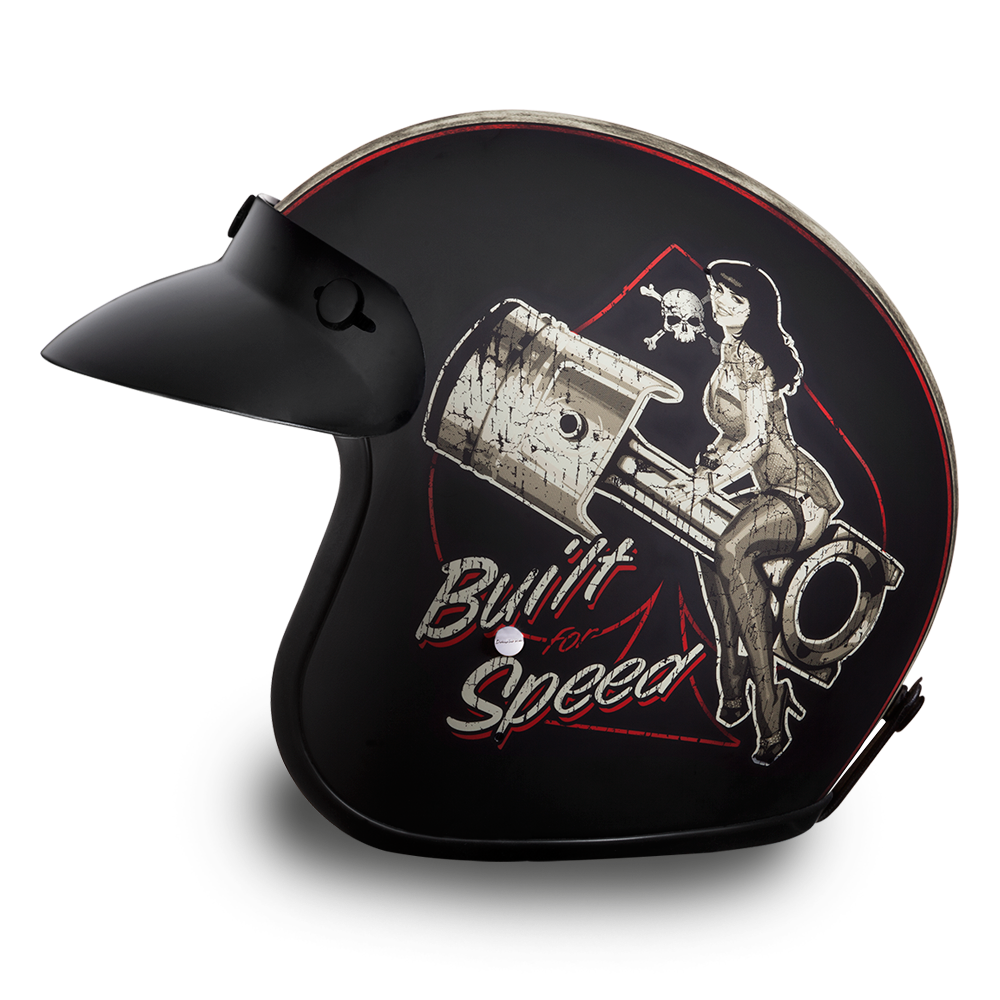 DOT Motorcycle Helmet - Built For Speed - Open Face - DC6-BFS-DH