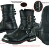 Leather Motorcycle Boots - Women's - Black - Side Zippers - DS9767-DS