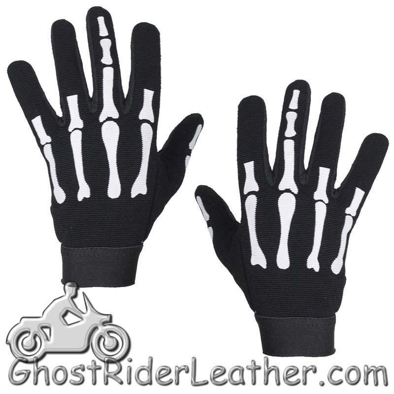Skeleton Hand Mechanics Gloves Giving Middle Finger - SKU GLZ89-DL