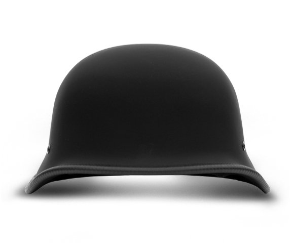 Novelty Motorcycle Helmet - Dull Flat Black - Big German - 1005B-DH