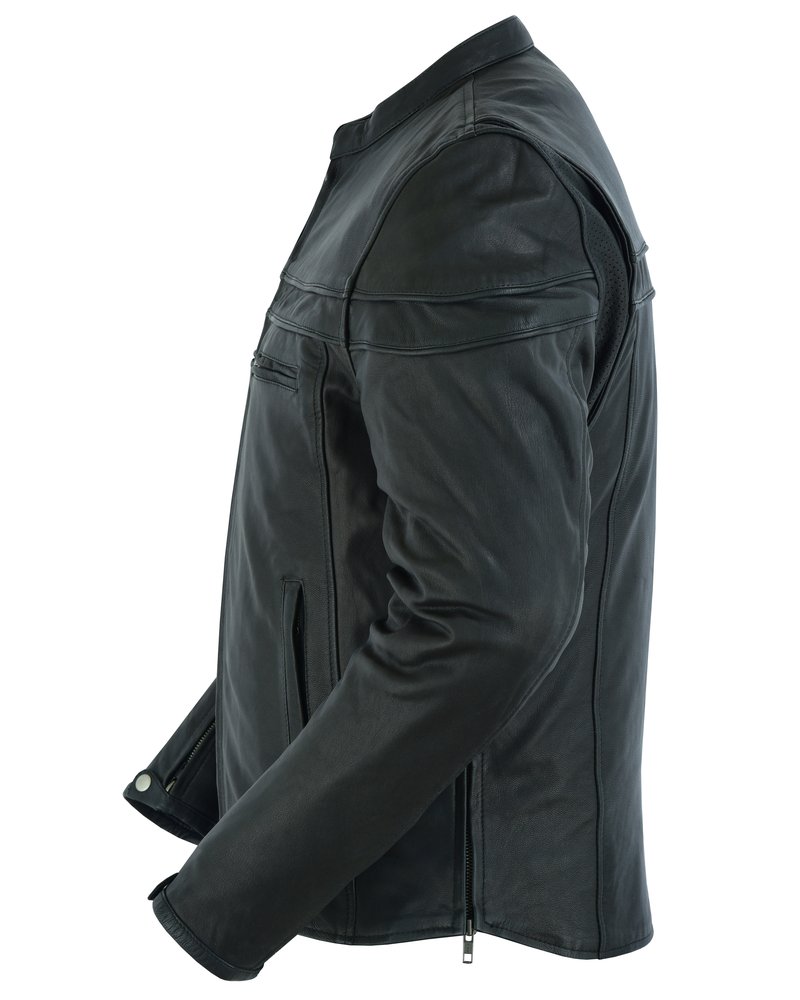 Leather Motorcycle Jacket - Crossover - Lightweight - Racer - DS768-DS