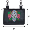 Leather Clip on Bag - Sugar Skull Design -  Belt Bag - 5739-00-UN