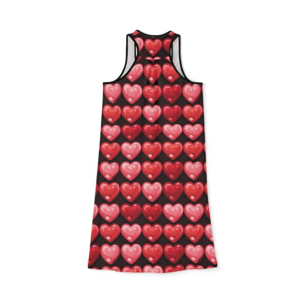 Puffy Hearts - Reds Pinks on Black - Women's Racerback Dress (AOP)