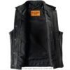 Leather Motorcycle Vest - Kid's - Black Leather - KD320-DL