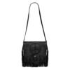 Dark Brown Leather Purse - Peace Sign - Fringe - Handbag - AC2050-11-DL