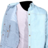 Leather Shirt -Men's - Blue - Snap Closure - Men's - Up To Size 5XL - MJ777-15-DL