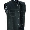 Leather Vest - Men's - Motorcycle Club - Black Paisley Lining - Up To 8XL - DS164-DS