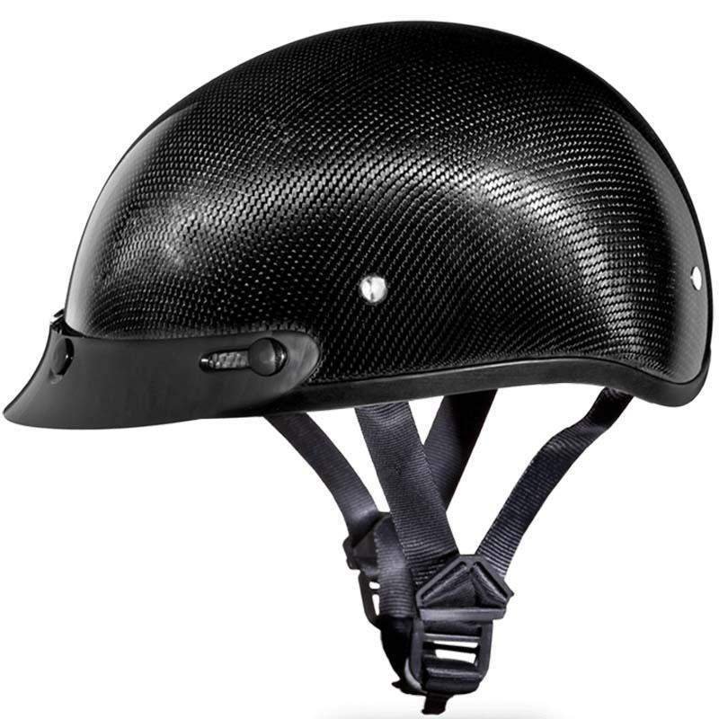 Real Carbon Fiber - DOT Daytona Skull Cap Motorcycle Helmet - With Or Without Visor - D2-G-GNS-DH