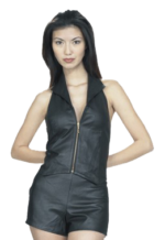 Leather Shorts - Back Zipper - Women's - Biker Chick - SK955-DL