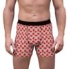 Watermelon Candy Slices - Red Green on Pink - Men's Boxer Briefs