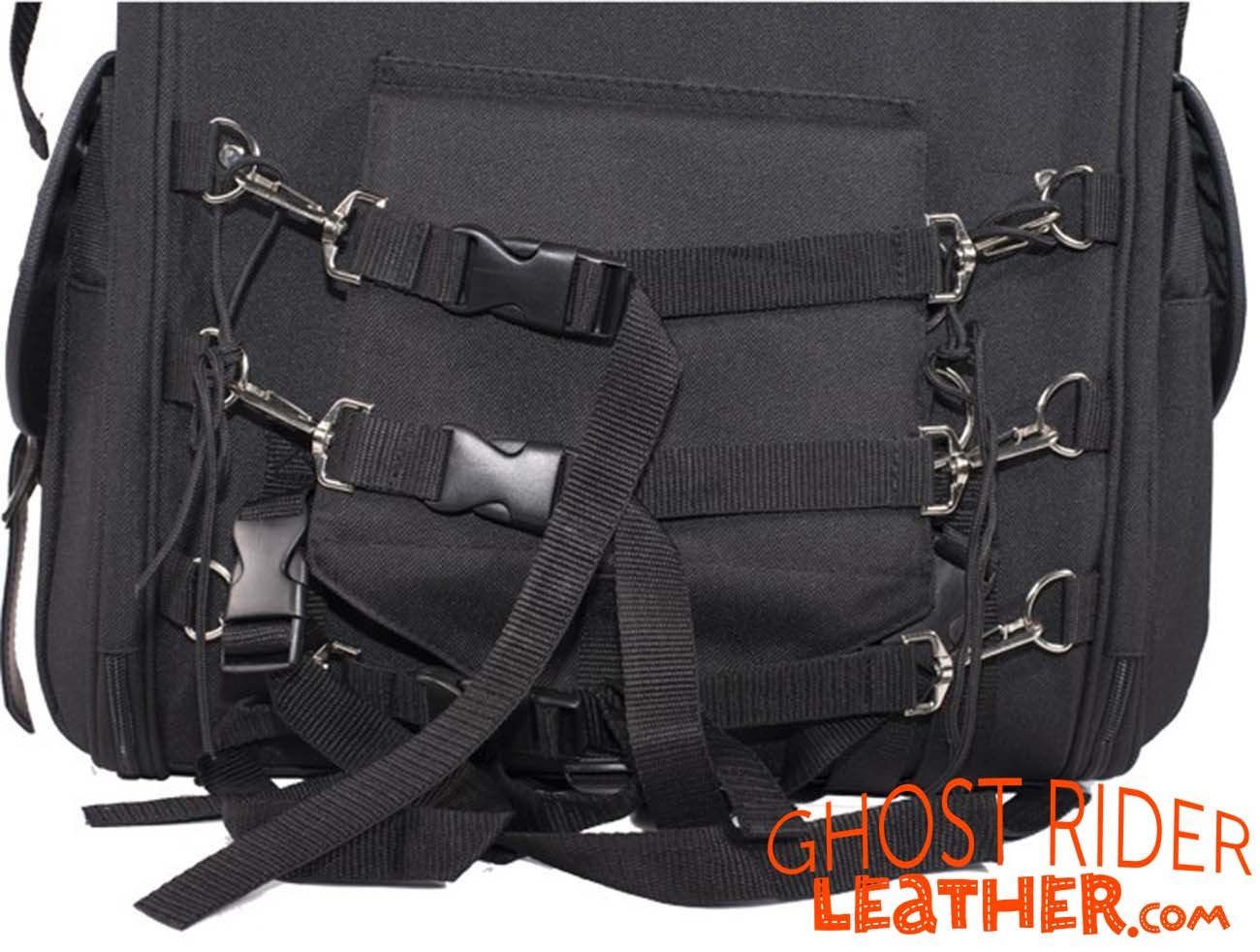 Sissy Bar Bag - Studs - Medium - PVC and Textile - Motorcycle Gear - SB11-MED-STUD-DL
