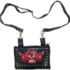 Leather Belt Bag - Red - Sugar Skull Design - Handbag - BAG35-EBL19-RED-DL