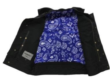 Leather Motorcycle Vest - Men's - Up To 8XL - Blue Paisley Liner - 6665-03-UN