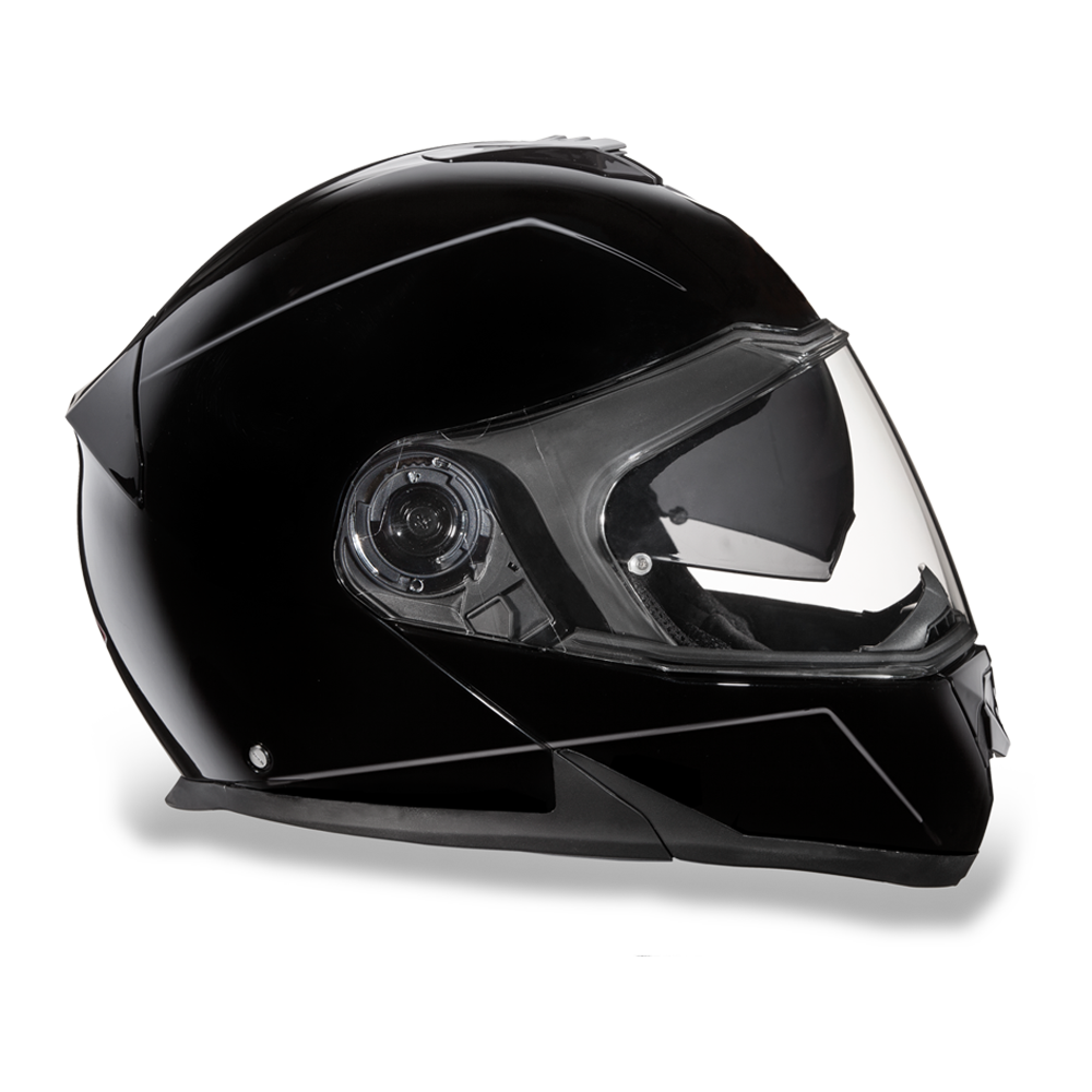 DOT Motorcycle Helmet - Modular - High Gloss Black - Full Face - MG1-A-DH