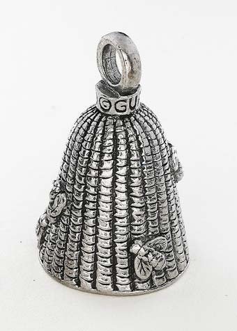 Bee Skep - Pewter - Motorcycle Guardian Bell - Made In USA - SKU GB-BEE-SKEP-DS