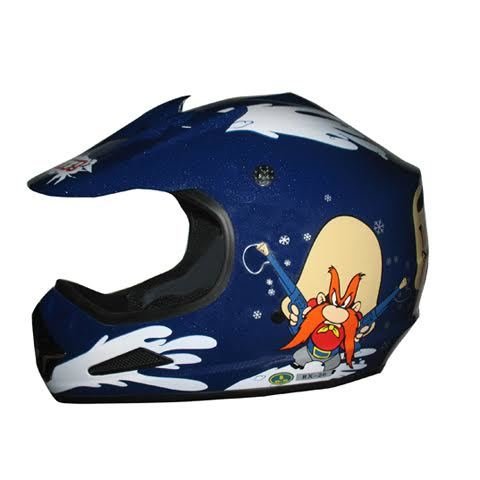 DOT Kids ATV Helmet - Dirt Bike - Snow Machine - Back Off - Color Choice - DOTATVKIDSBACKOFF-HI. Yosemite Sam Motocross Helmet for Youth.