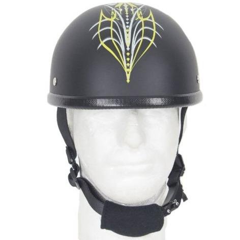 Novelty Motorcycle Helmet - Yellow Sun Grazer - Shorty - H501-D6-YELLOW-DL