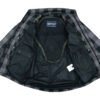 Flannel Motorcycle Shirt - Men's - Armor Pockets - Gun Pockets - Up To Size 6XL - Black Gray Plaid - DS4670-DS