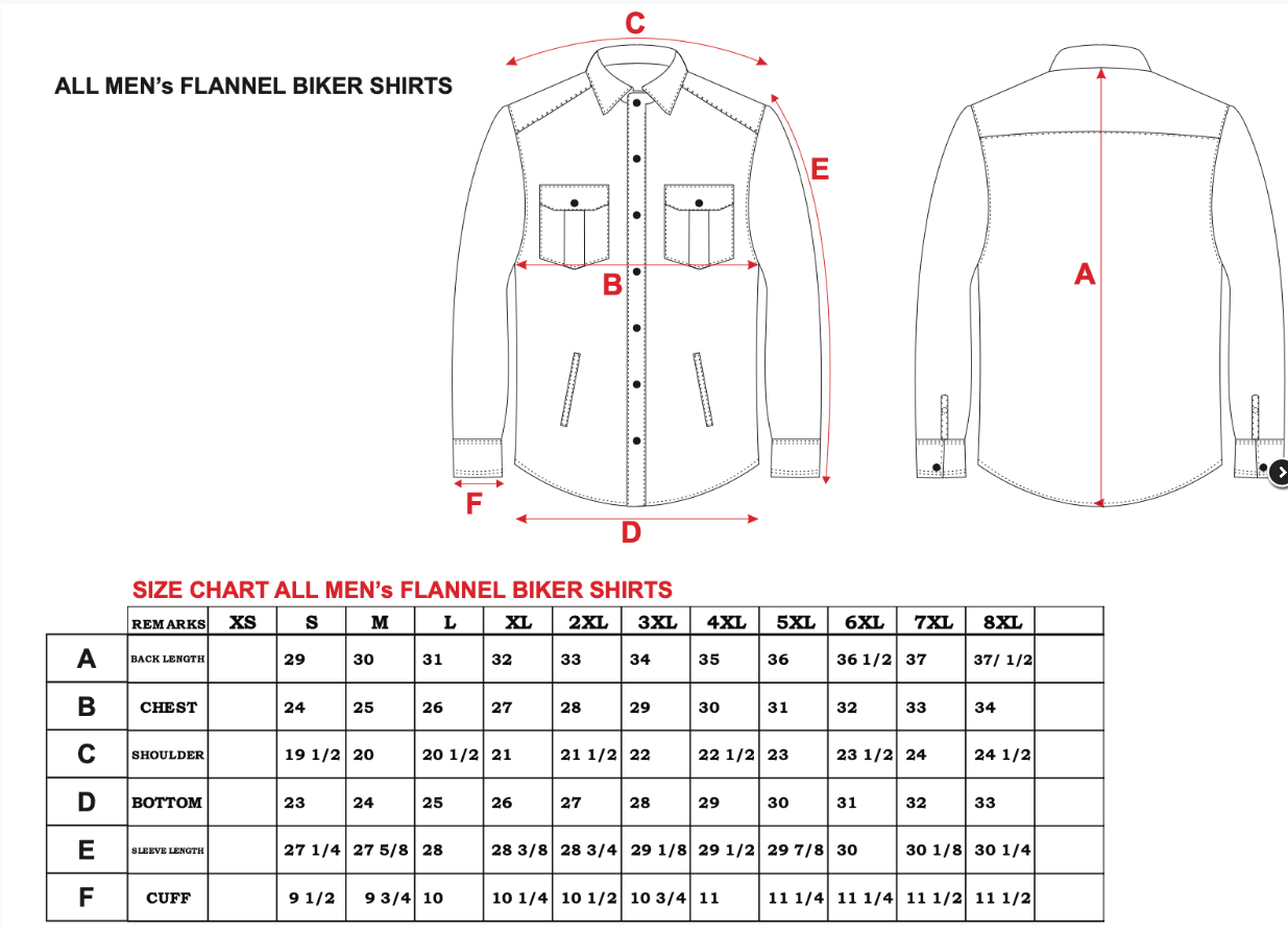 Flannel Motorcycle Shirt - Men's - Black and Blue Plaid - Armor - Up To Size 5XL -TW136-03-UN