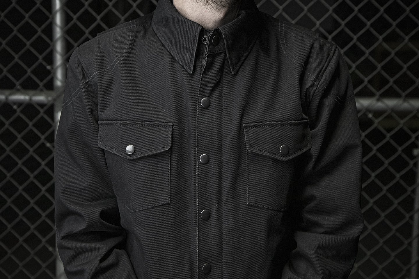 Men's Motorcycle Denim Shirt With Kevlar - Equalizer - FIM423DM-FM