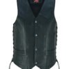 Leather Motorcycle Vest - Men's - Gun Pockets - Up To 8XL - DS122-DS