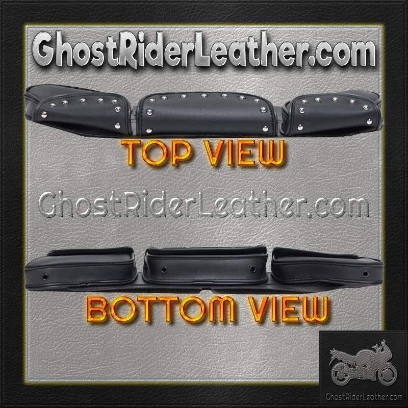 Motorcycle Windshield Bag Set - Studs - 3 Compartments - WS23-DL