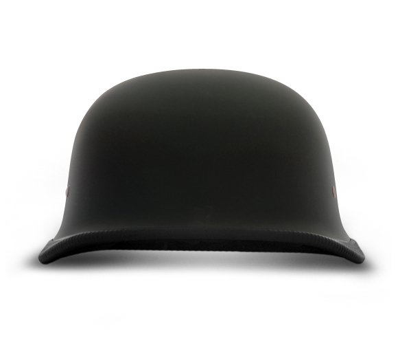 Novelty Motorcycle Helmet - Dull Flat Black - German - 1004B-DH