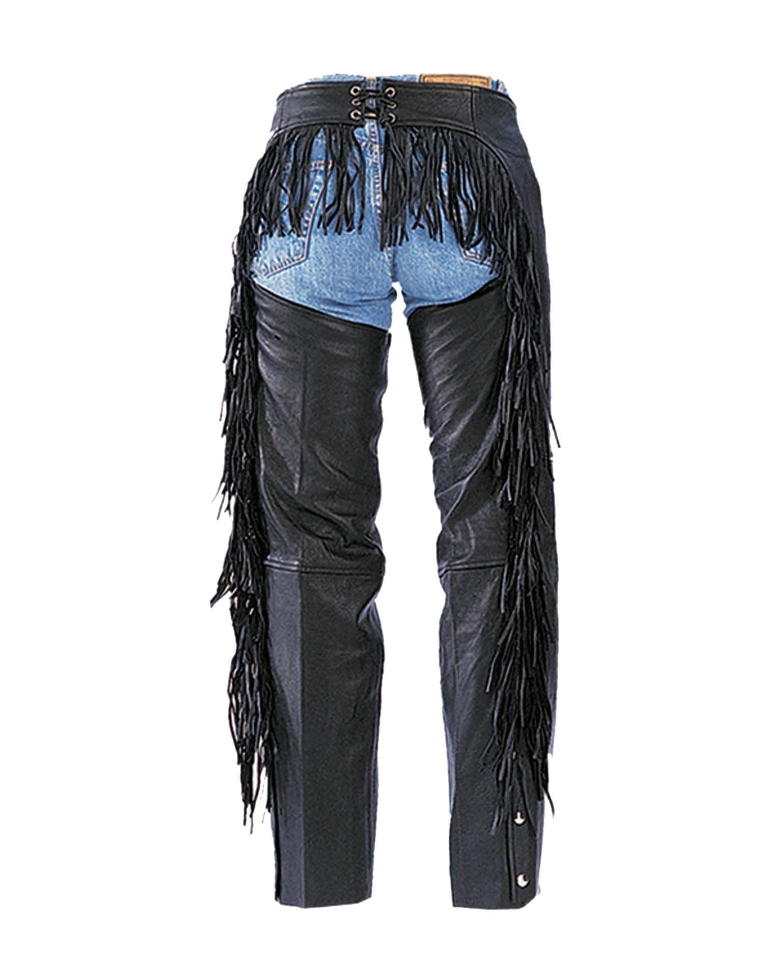 Leather Motorcycle Chaps - Women's - Booty Fringe - 733-00-UN