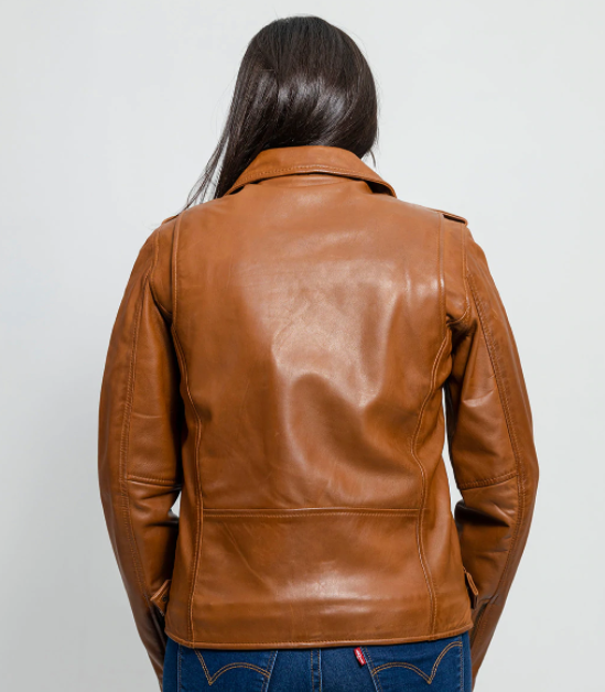 Leather Motorcycle Jacket - Women's - Choice of 5 Colors - Rebel - WBL1390-WB