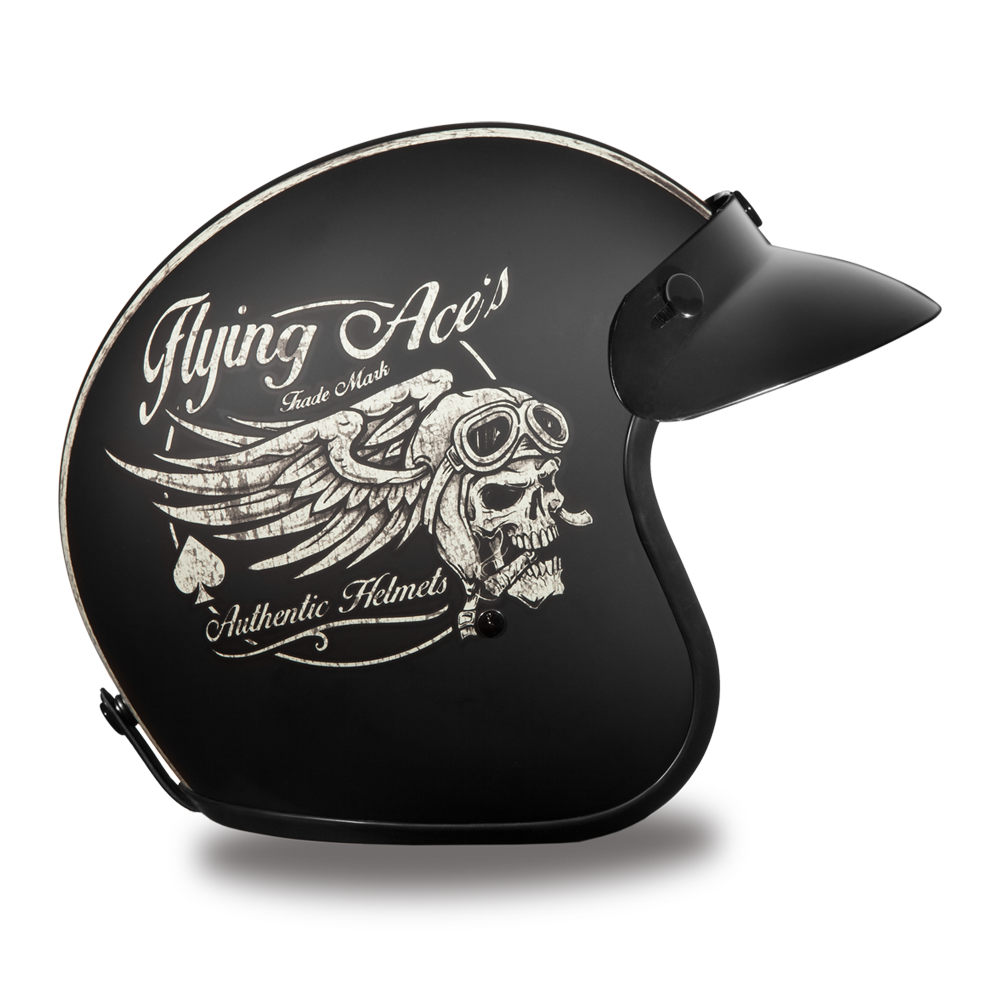 DOT Motorcycle Helmet - Flying Aces - Open Face - Cruiser - DC6-FAC-DH