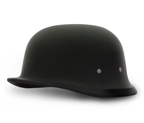 Novelty Motorcycle Helmet - Dull Flat Black - German - 1004B-DH