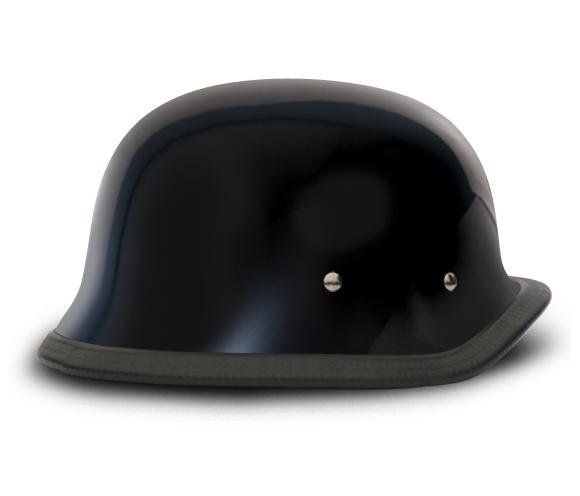 Novelty Motorcycle Helmet - High Gloss Black - Big German - 1005A-DH