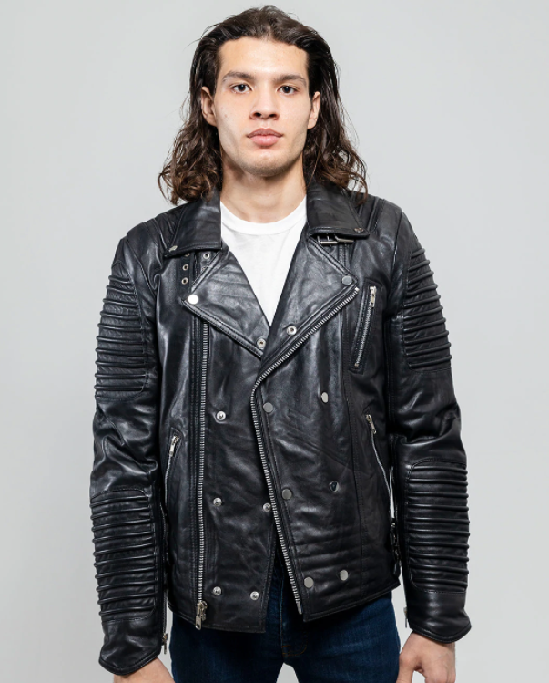 Leather Fashion Biker Jacket - Men's - Six Colors - Brooklyn - WBM2806-FM